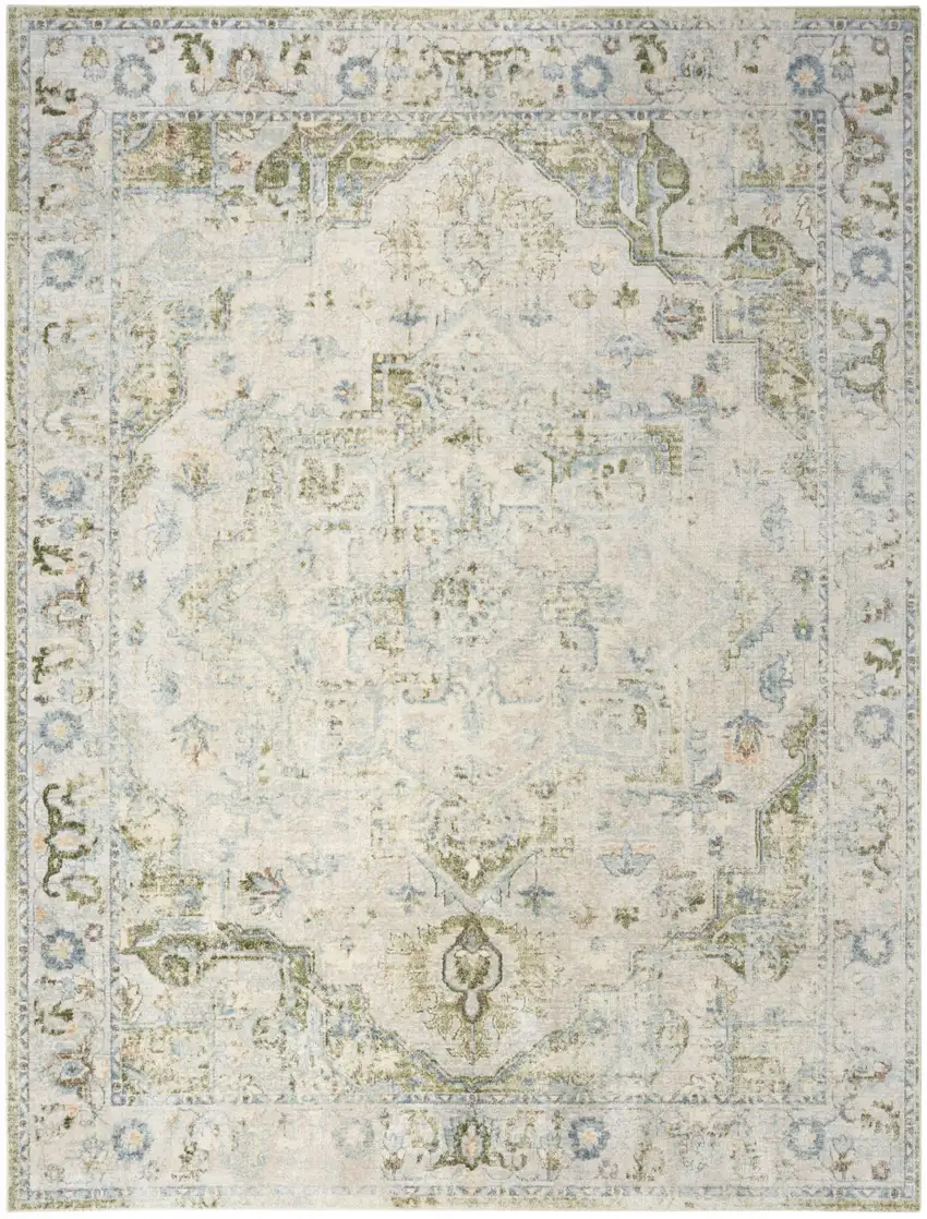 Sky Blue Floral Area Rug Photo 7