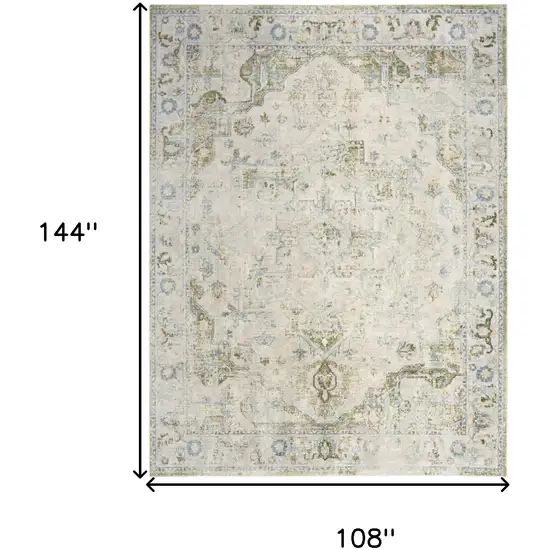 Sky Blue Floral Medallion Area Rug Photo 3
