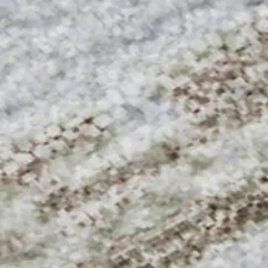 Sky Blue Gold And Taupe Striped Washable Area Rug With UV Protection Photo 2