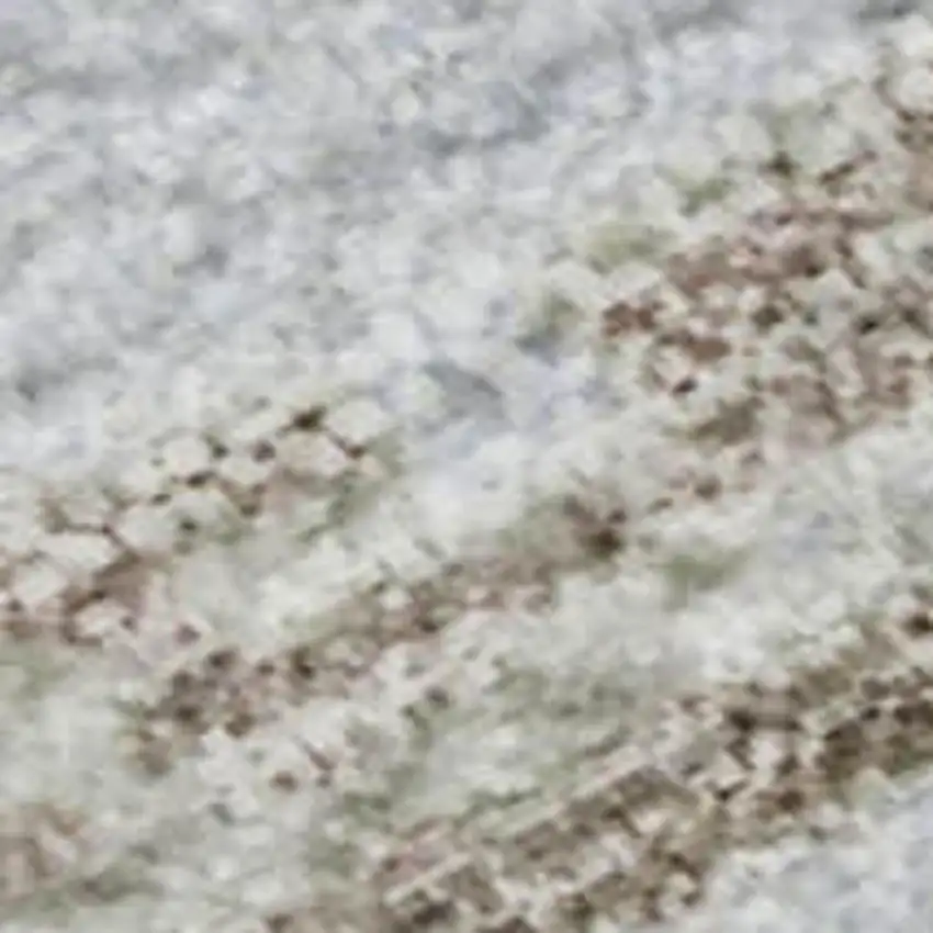 Sky Blue Gold And Taupe Striped Washable Area Rug With UV Protection Photo 2