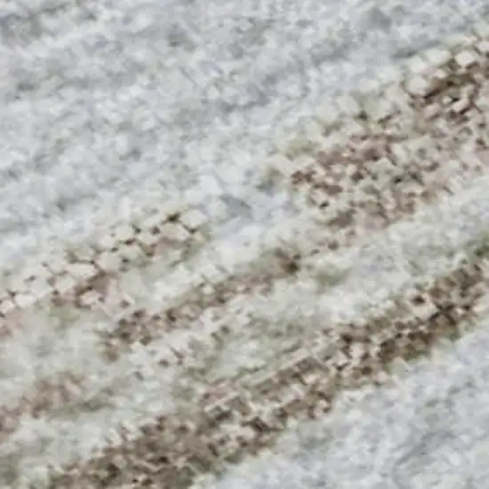 Sky Blue Gold And Taupe Striped Washable Area Rug With UV Protection Photo 3