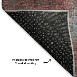 Photo of Sky Blue Gray And Silver Abstract Washable Area Rug With UV Protection