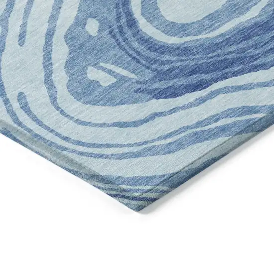 Sky Blue Green And Ivory Abstract Washable Indoor Outdoor Area Rug Photo 4