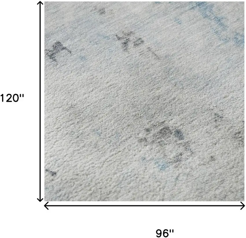 Sky Blue Ivory And Gray Abstract Washable Area Rug With UV Protection Photo 8