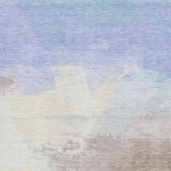 Sky Blue Lavender And Beige Abstract Washable Area Rug With UV Protection Photo 2
