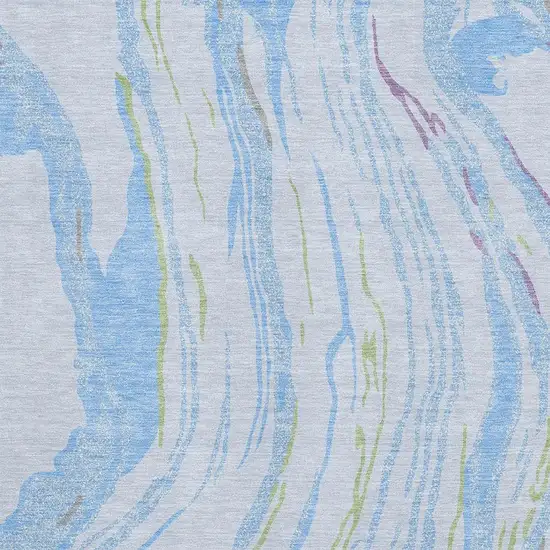 Sky Blue Lavender And Green Abstract Washable Area Rug With UV Protection Photo 2