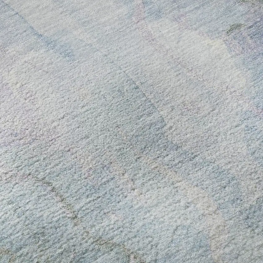 Sky Blue Lavender And Ivory Abstract Washable Area Rug With UV Protection Photo 8