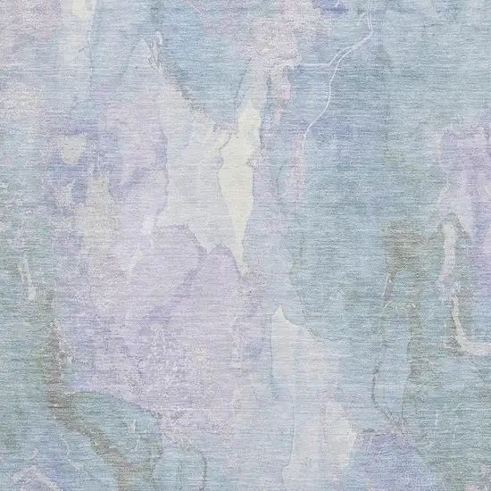 Sky Blue Lavender And Ivory Abstract Washable Area Rug With UV Protection Photo 2
