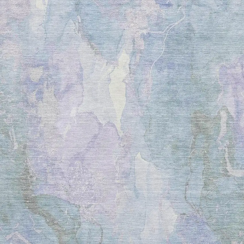 Sky Blue Lavender And Ivory Abstract Washable Area Rug With UV Protection Photo 2