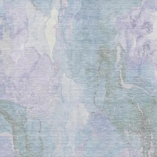 Sky Blue Lavender And Ivory Abstract Washable Area Rug With UV Protection Photo 2