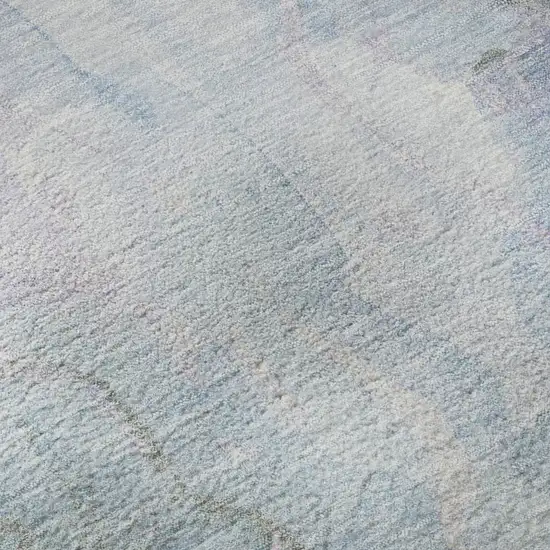 Sky Blue Lavender And Ivory Abstract Washable Area Rug With UV Protection Photo 9