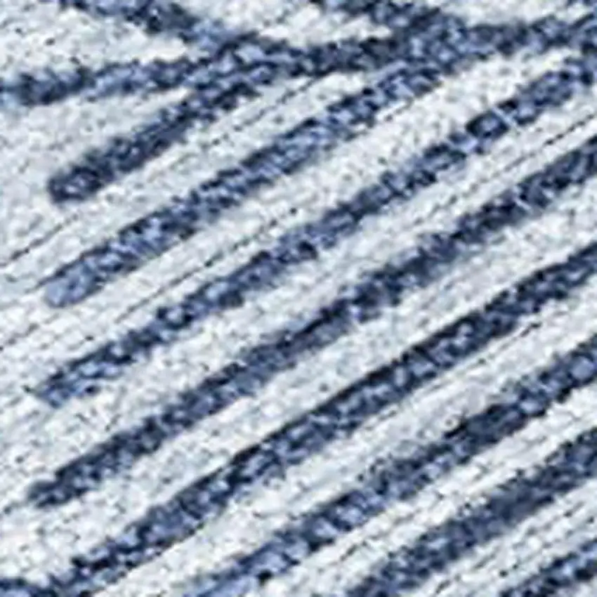 Sky Blue Navy Blue And Ivory Medallion Washable Indoor Outdoor Area Rug Photo 3