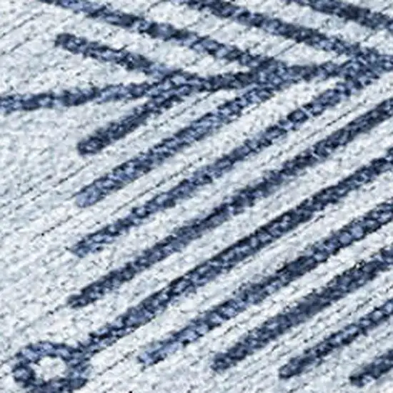 Sky Blue Navy Blue And Ivory Snowflake Washable Indoor Outdoor Area Rug Photo 3