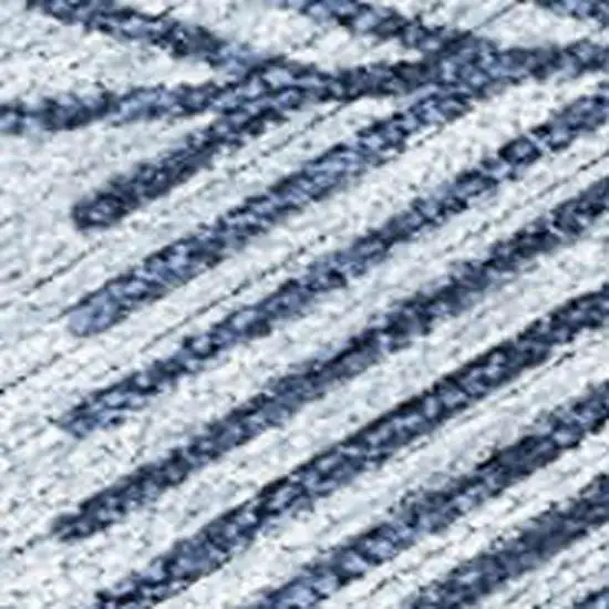 Sky Blue Navy Blue And Ivory Medallion Washable Indoor Outdoor Area Rug Photo 3