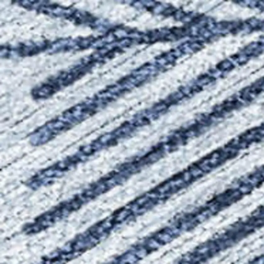 Sky Blue Navy Blue And Ivory Medallion Washable Indoor Outdoor Area Rug Photo 3