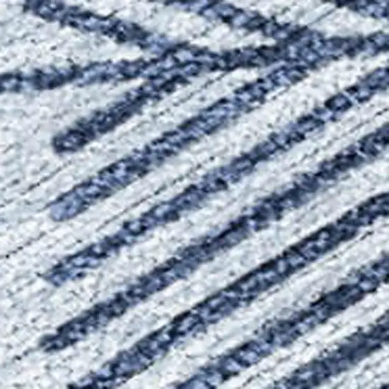 Sky Blue Navy Blue And Ivory Medallion Washable Indoor Outdoor Area Rug Photo 3