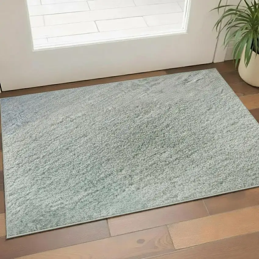 Sky Blue Peach And Lilac Striped Washable Area Rug With UV Protection Photo 2