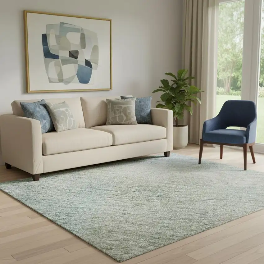 Sky Blue Peach And Lilac Striped Washable Area Rug With UV Protection Photo 2