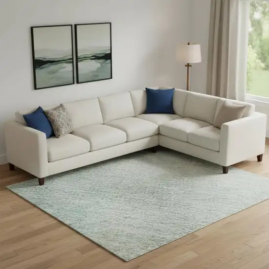 Sky Blue Peach And Lilac Striped Washable Area Rug With UV Protection Photo 2