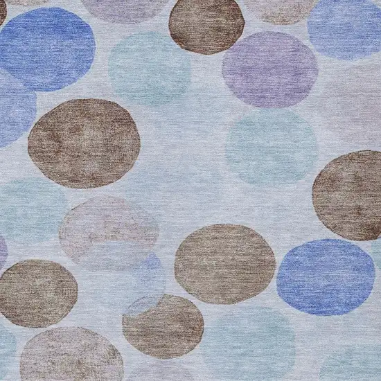 Sky Blue Purple And Taupe Geometric Washable Indoor Outdoor Area Rug Photo 3