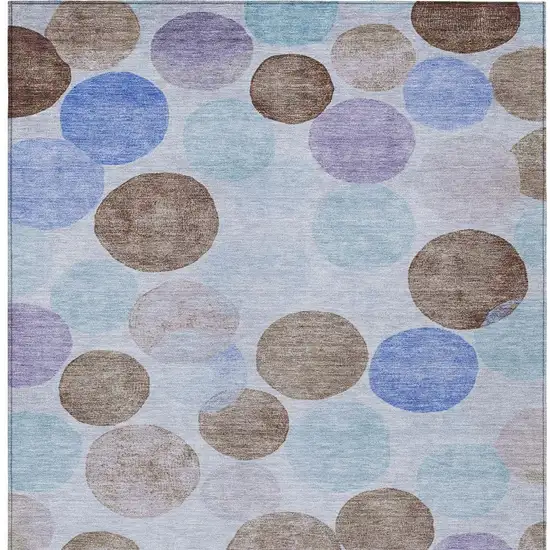 Sky Blue Purple And Taupe Geometric Washable Indoor Outdoor Area Rug Photo 4