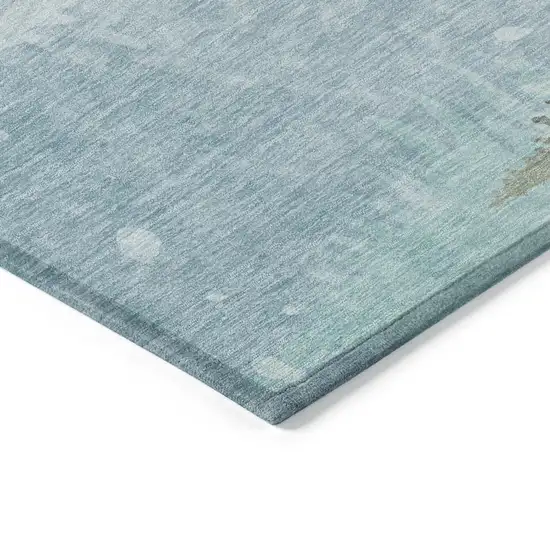 Sky Blue Sage Ivory And Khaki Deer Washable Indoor Outdoor Area Rug Photo 9