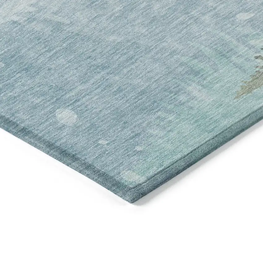 Sky Blue Sage Ivory And Khaki Deer Washable Indoor Outdoor Area Rug Photo 9