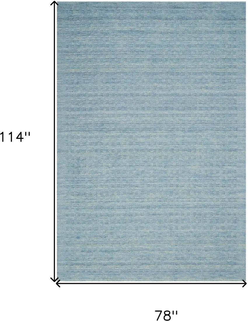 Sky Blue Wool Area Rug Photo 3