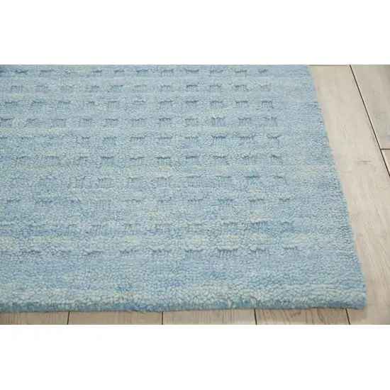 Sky Blue Wool Area Rug Photo 9