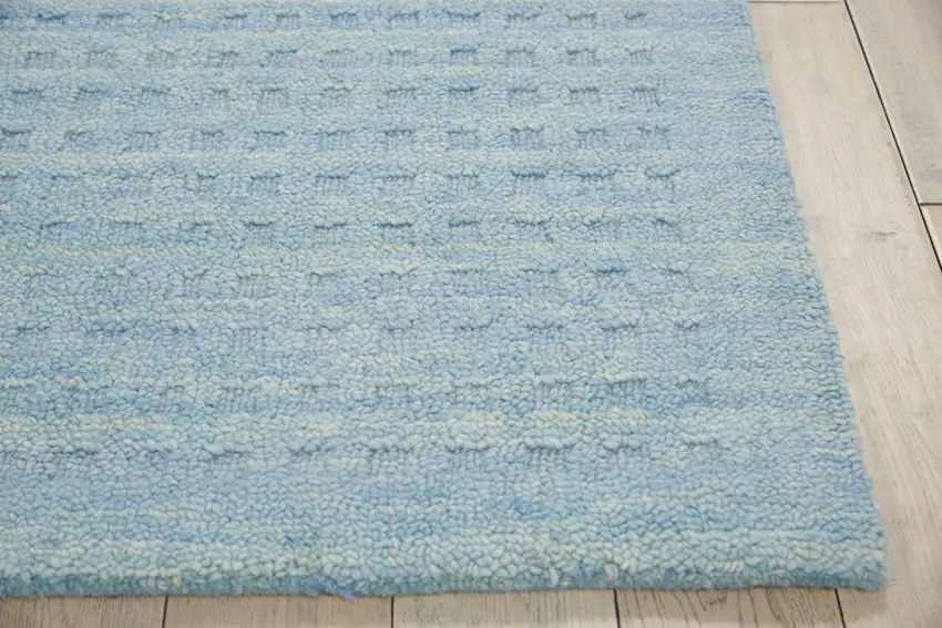 Sky Blue Wool Area Rug Photo 9