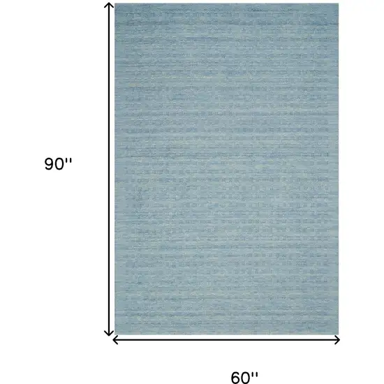 Sky Blue Wool Area Rug Photo 3