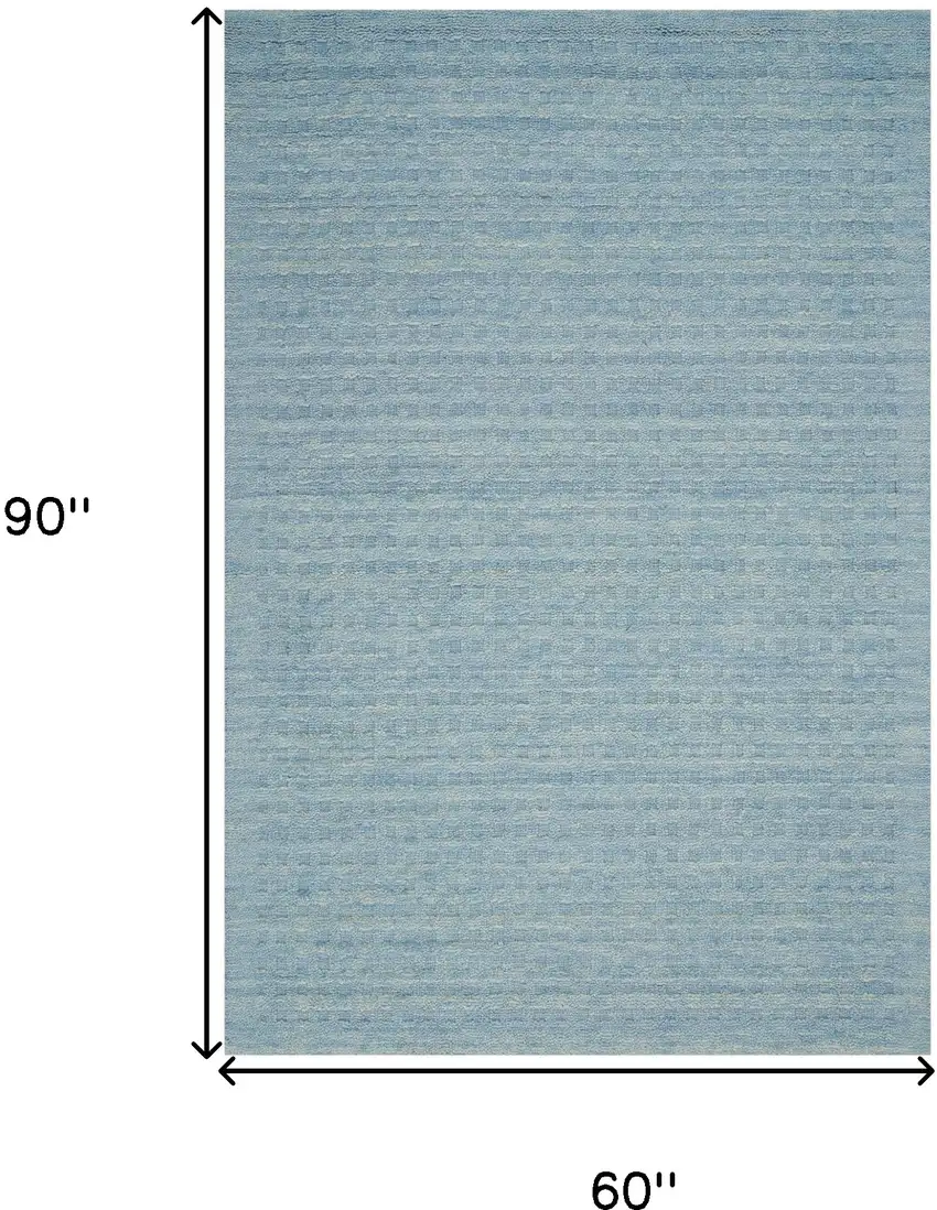 Sky Blue Wool Area Rug Photo 3