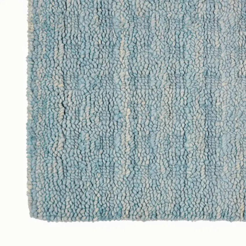 Sky Blue Wool Area Rug Photo 9