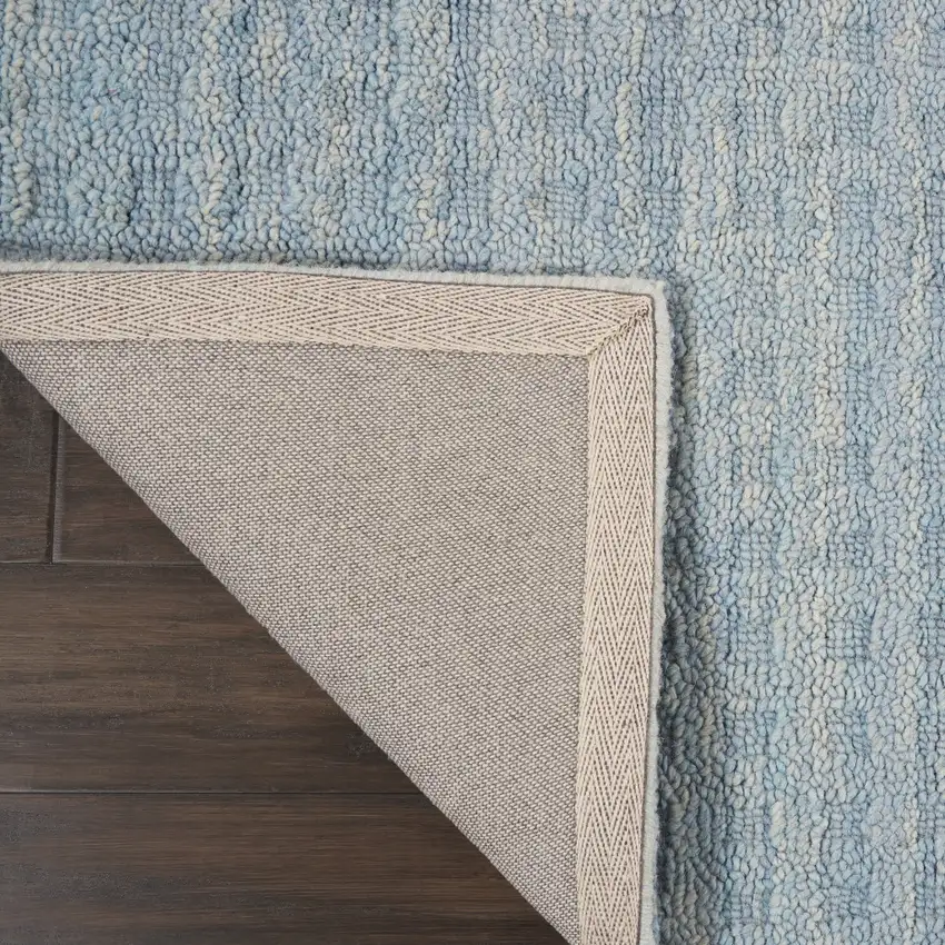 Sky Blue Wool Area Rug Photo 9