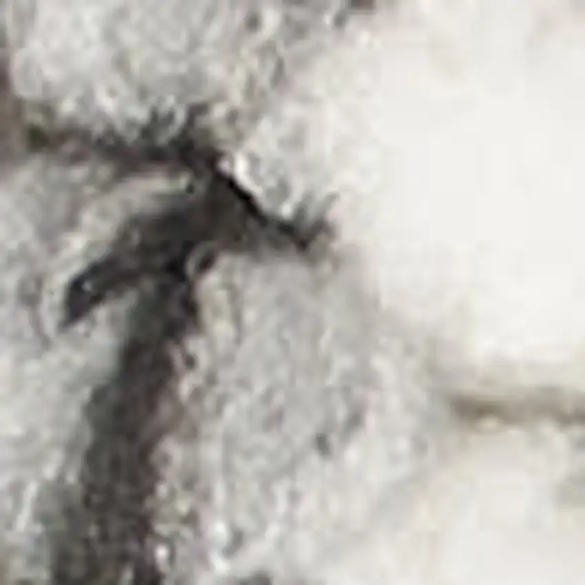 Slate Blue Abstract Area Rug With Fringe Photo 3