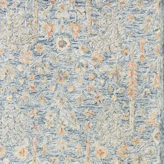 Slate Blue And Blue Wool Abstract Hand Tufted Square Rug Photo 4