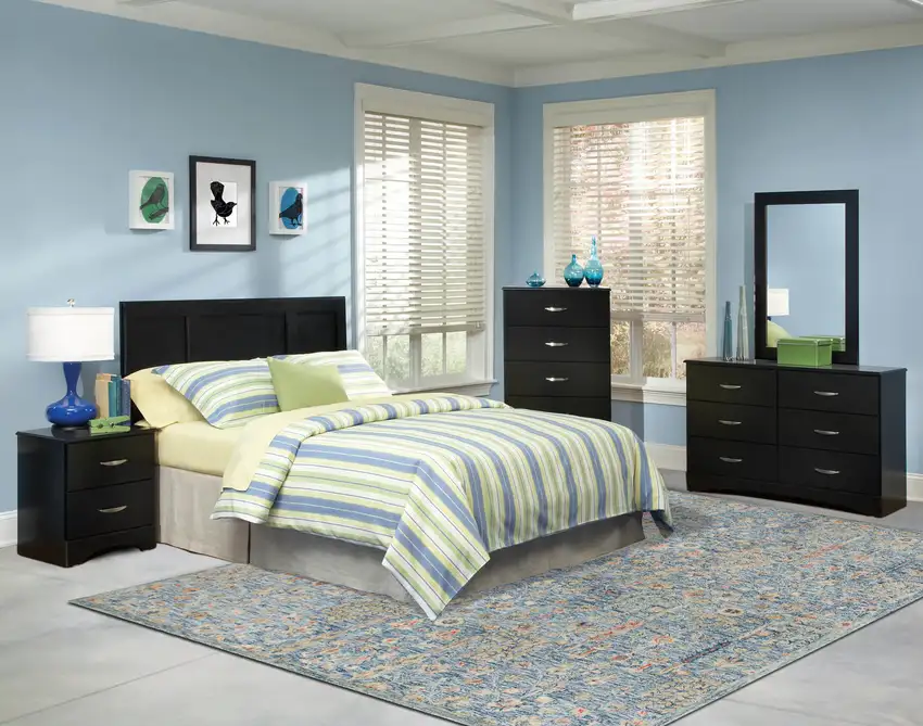 Slate Blue And Blue Wool Abstract Hand Tufted Square Rug Photo 6