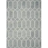 Photo of Slate Blue Hand Tufted Geometric Indoor Accent Rug