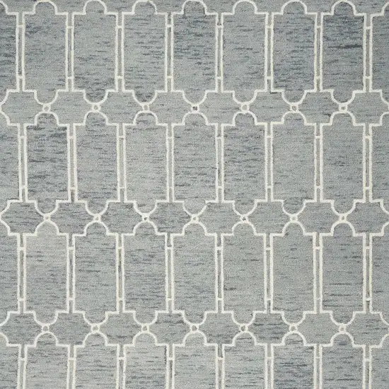 8'X10' Slate Blue Hand Tufted Geometric Indoor Area Rug Photo 6
