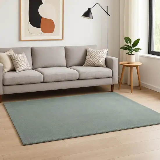 Slate Blue Shag Hand Woven Area Rug Photo 1