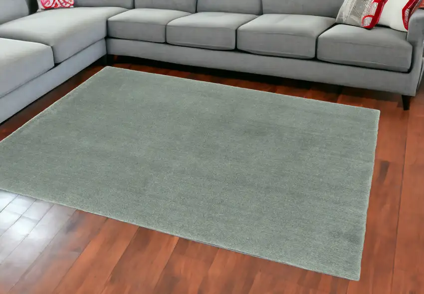 8'X10' Slate Blue Indoor Shag Rug Photo 2