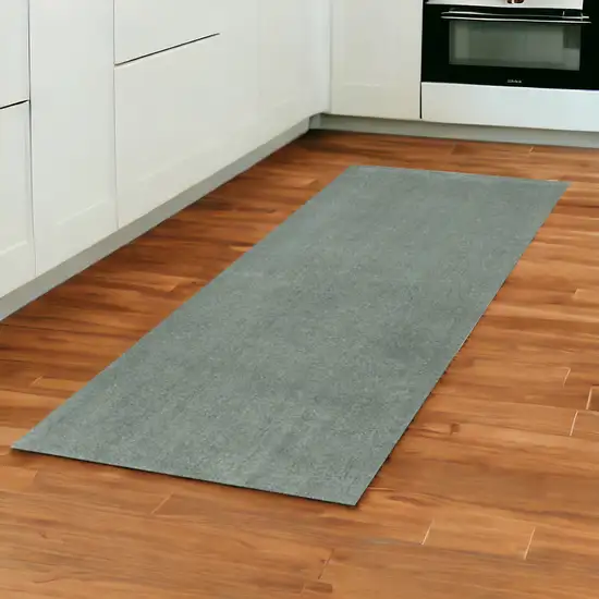 8' Slate Blue Indoor Shag Runner Rug Photo 1