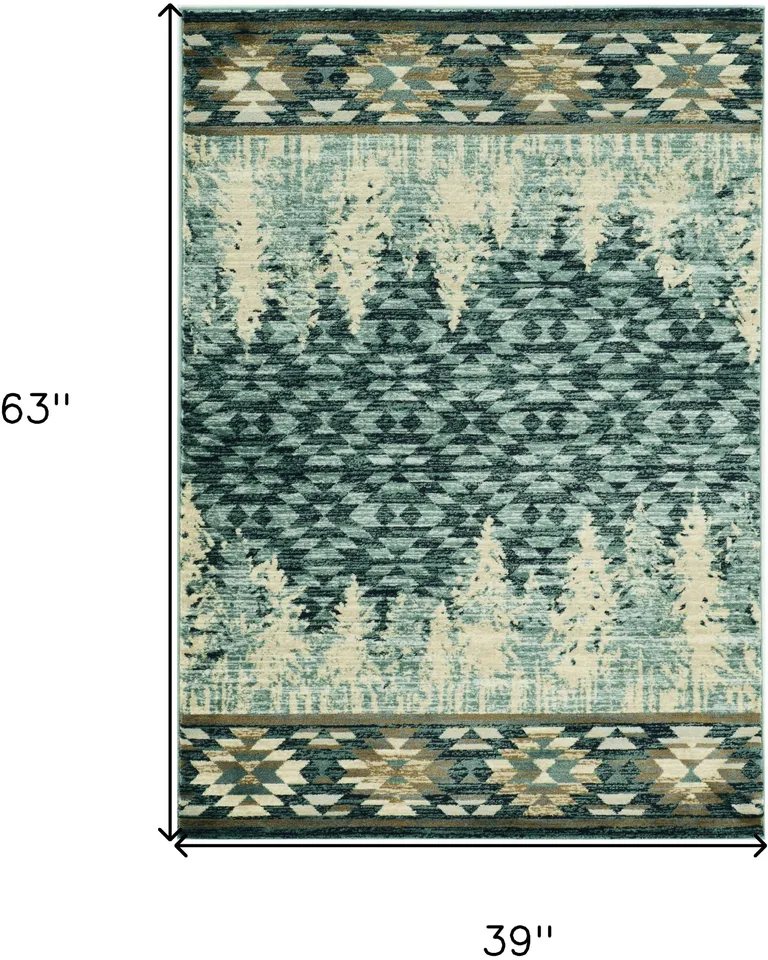 Slate Blue Machine Woven Pinegrove Lodge Indoor Area Rug Photo 4