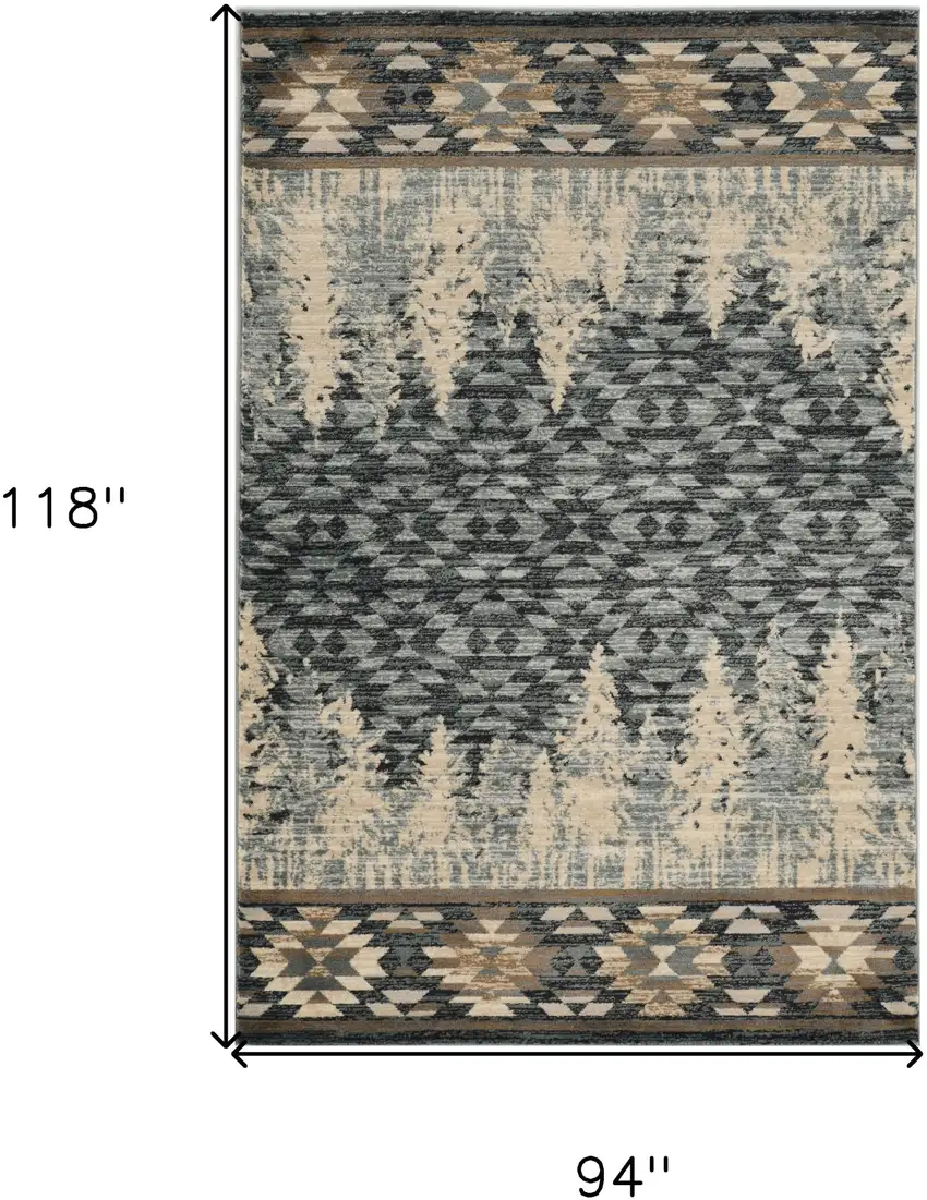 Slate Blue Machine Woven Pinegrove Lodge Indoor Area Rug Photo 3