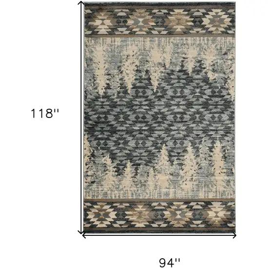Slate Blue Machine Woven Pinegrove Lodge Indoor Area Rug Photo 3