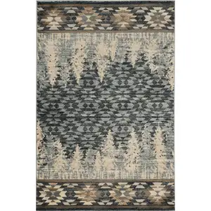 Photo of Slate Blue Machine Woven Pinegrove Lodge Indoor Area Rug