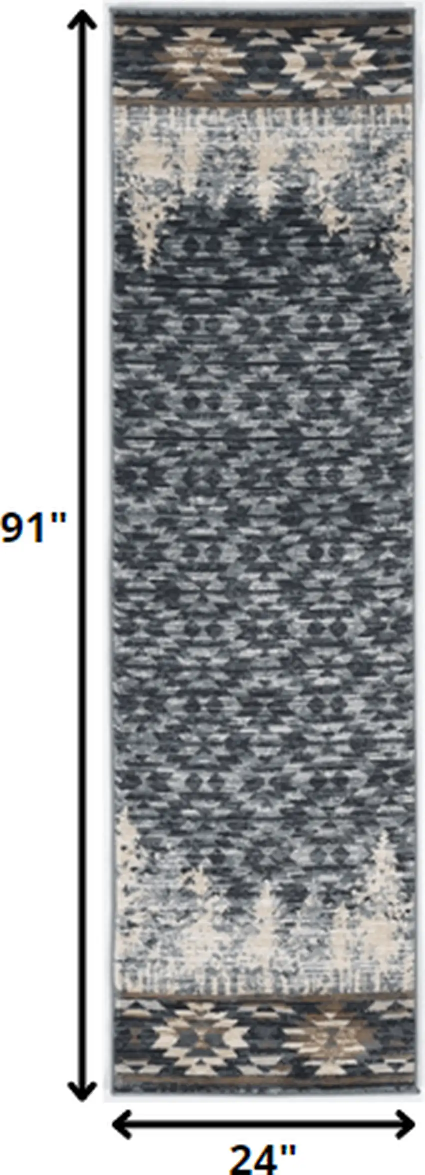 2' X 7' Slate Blue Polypropylene Runner Rug Photo 4