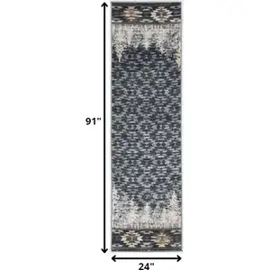 Photo of Slate Blue Polypropylene Runner Rug