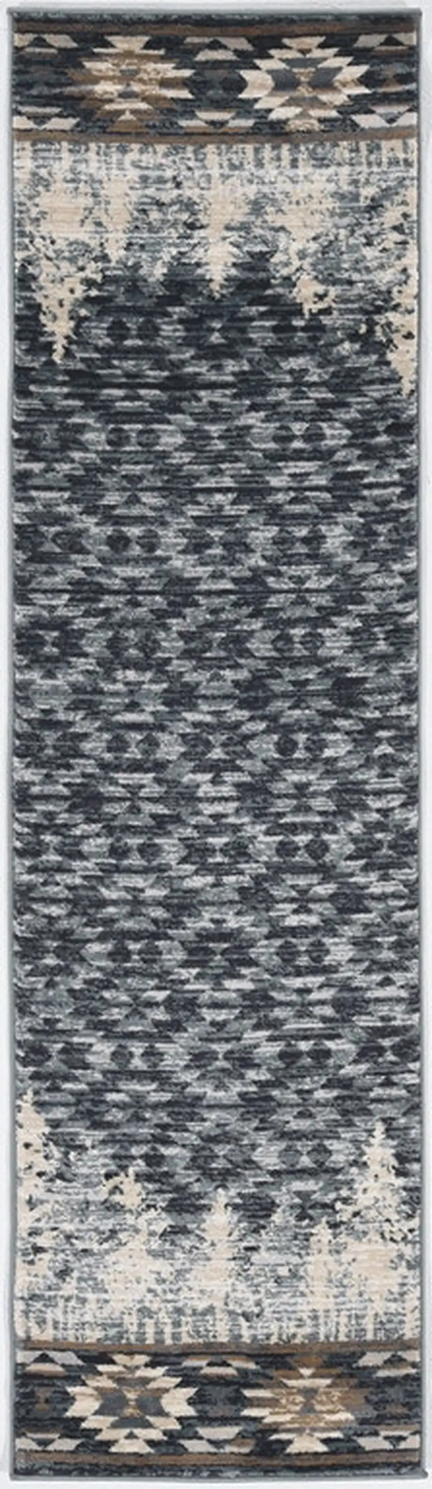 2' X 7' Slate Blue Polypropylene Runner Rug Photo 3