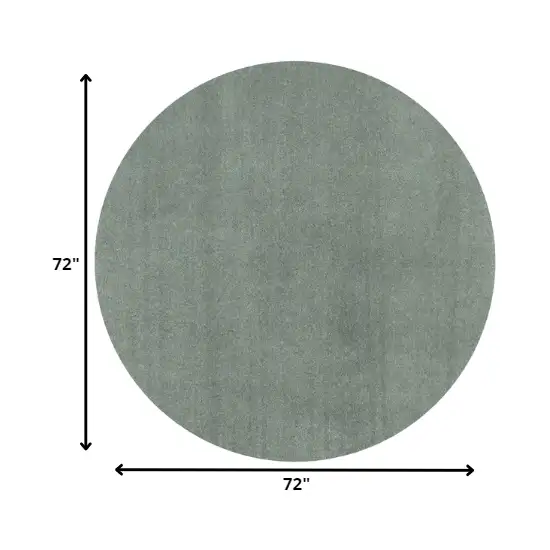 Slate Blue Round Indoor Shag Rug Photo 2